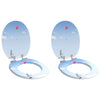 Vidaxl zachte sluit toiletbril 2 pcs blauw 44 x 38 cm mdf-plaat