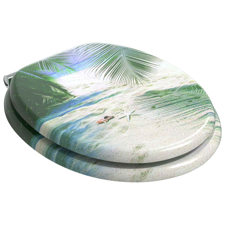 Vidaxl zachte sluit toiletbril 2 st groen 44 x 38 cm mdf-plaat