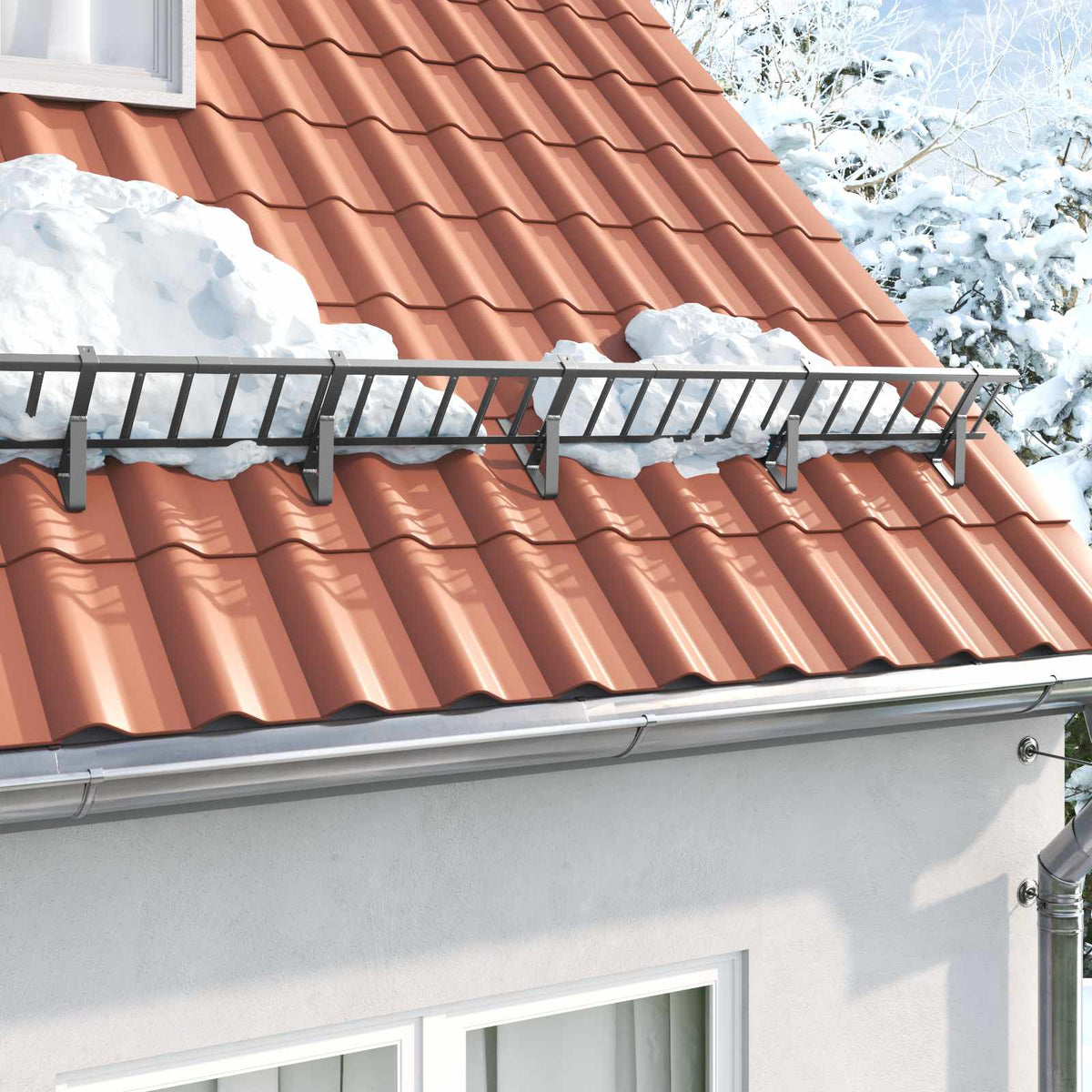 Vidaxl sneeuwbeveiligingsteun 2 st antraciet 29,5 x 3 x 34,5 cm staal