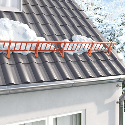 Vidaxl dak sneeuwbeugel rood 300 x 29,5 x 34,5 cm staal