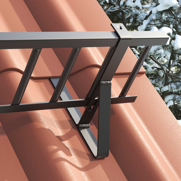 Vidaxl sneeuwbeveiligingsteun 2 pcs zwart 29,5 x 3 x 34,5 cm staal