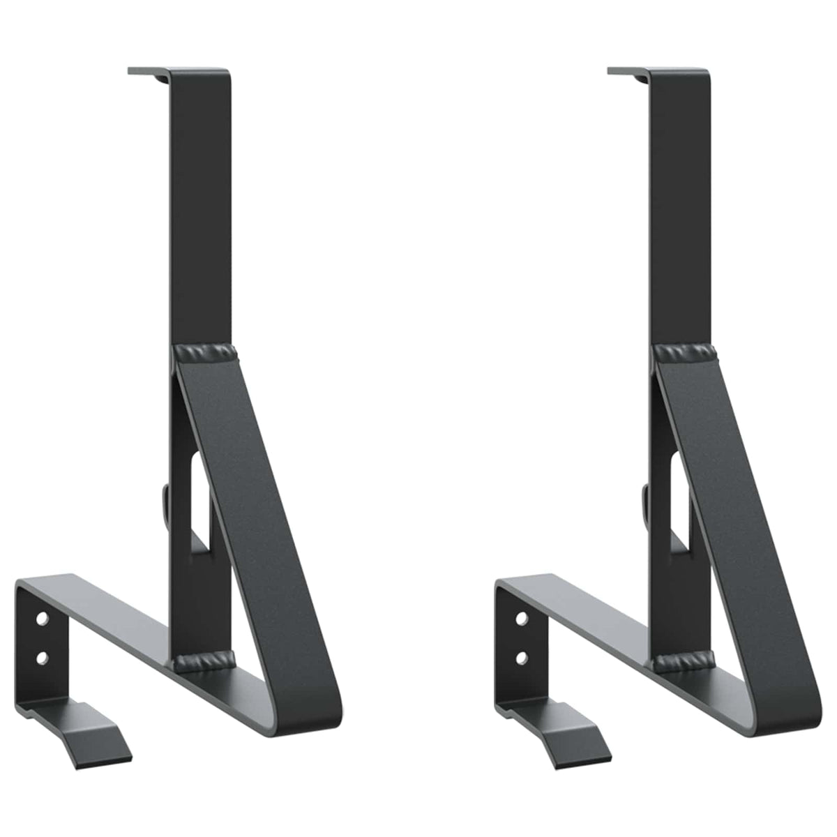 Vidaxl sneeuwbeveiligingsteun 2 pcs zwart 29,5 x 3 x 34,5 cm staal