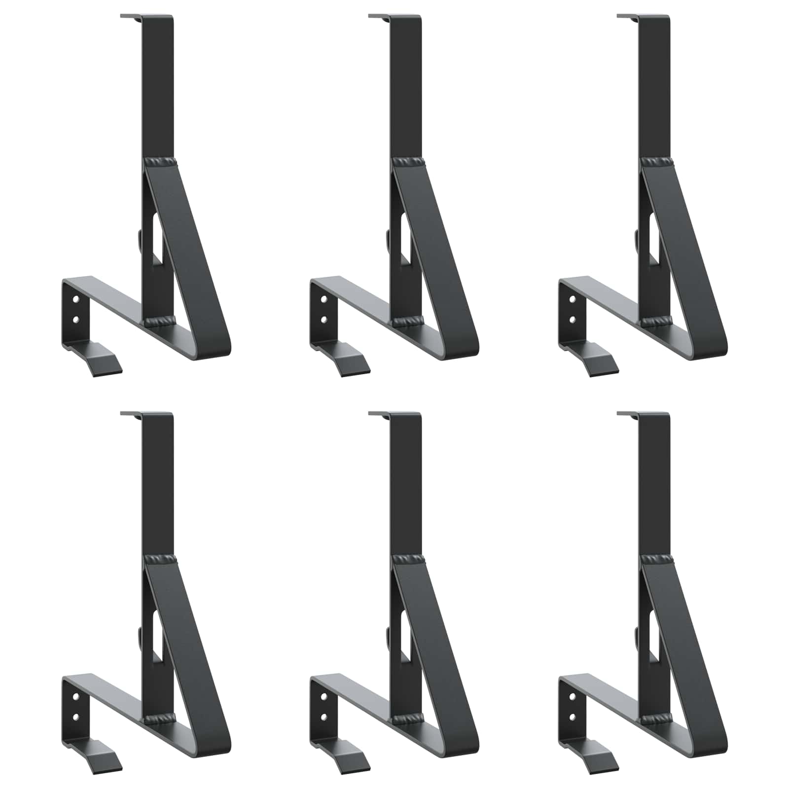 Vidaxl sneeuwbeveiligingsteun 6 pcs zwart 29,5 x 3 x 34,5 cm staal