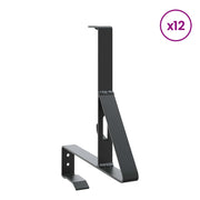 Vidaxl sneeuwbeveiligingsteun 12 pcs zwart 29,5 x 3 x 34,5 cm staal - afbeelding 3