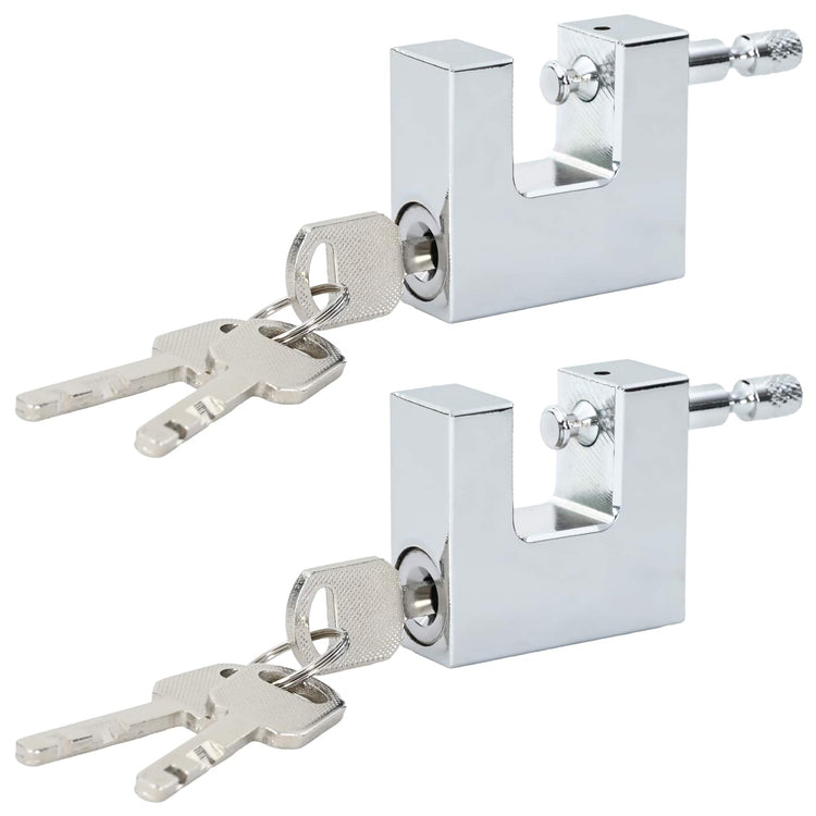 Vidaxl hangslot 2 st zilver staal