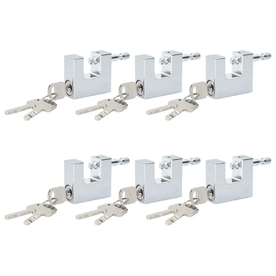 Vidaxl hangslot 6 pcs zilver 4,2 x 1,9 x 4 cm ijzer