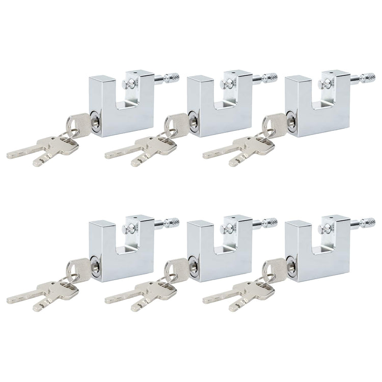 Vidaxl hangslot 6 pcs zilver 4,2 x 1,9 x 4 cm ijzer