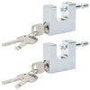 Vidaxl hangslot 2 pcs zilver 5 x 1,9 x 4,5 cm ijzer