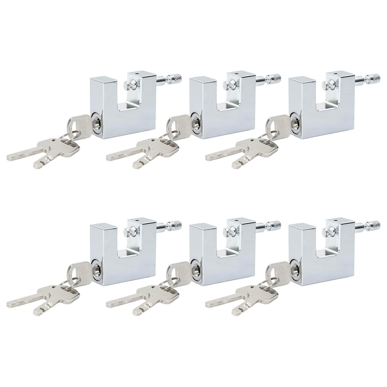 Vidaxl hangslot 6 pcs zilver 5 x 1,9 x 4,5 cm ijzer