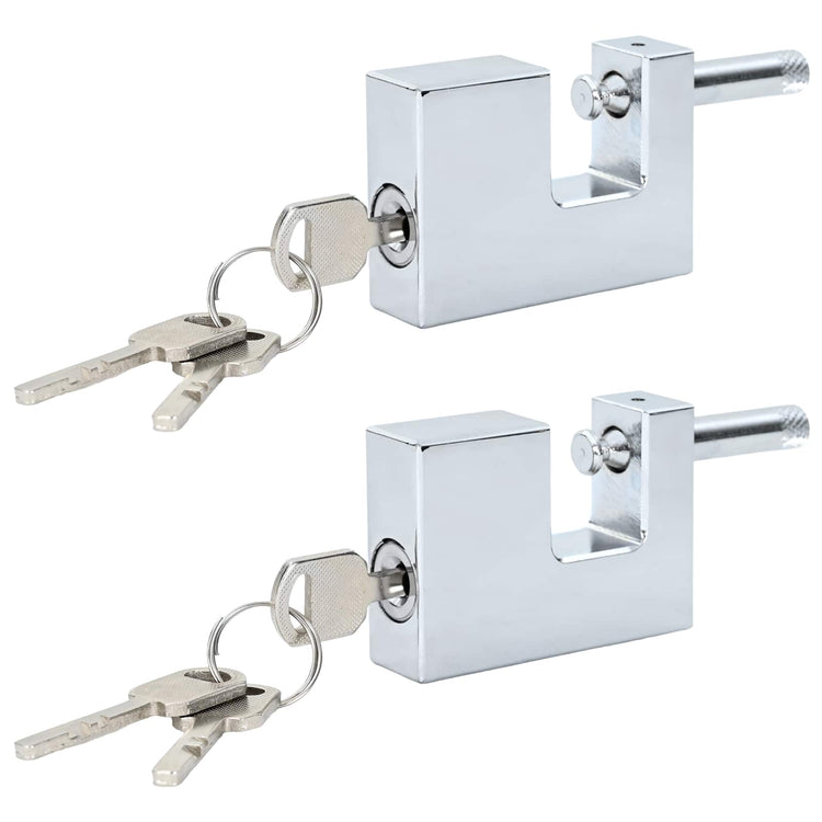 Vidaxl hangslot 2 st zilver staal