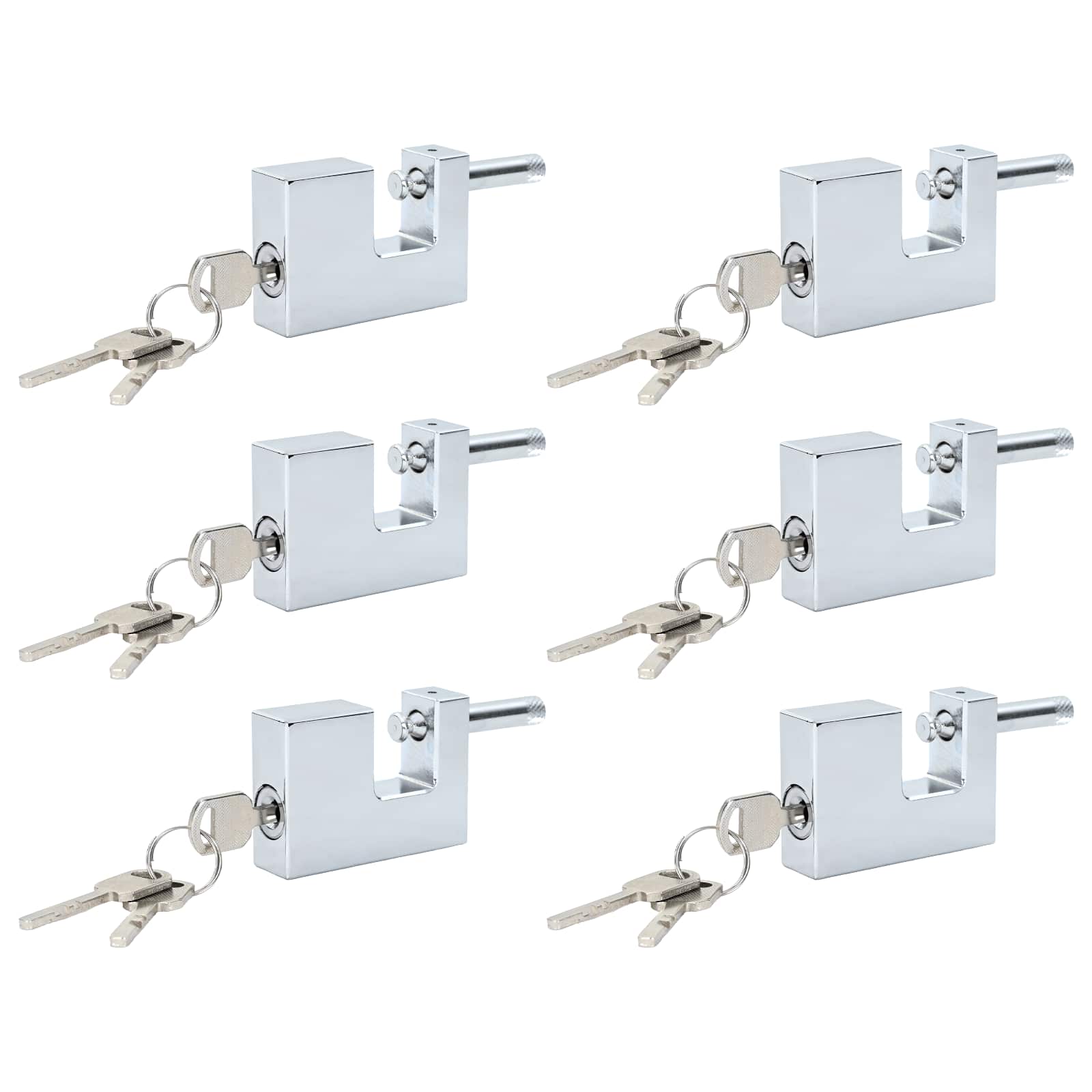 Vidaxl hangslot 6 pcs zilver 7 x 1,9 x 5 cm ijzer