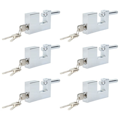 Vidaxl hangslot 6 pcs zilver 7,8 x 2 x 5 cm ijzer