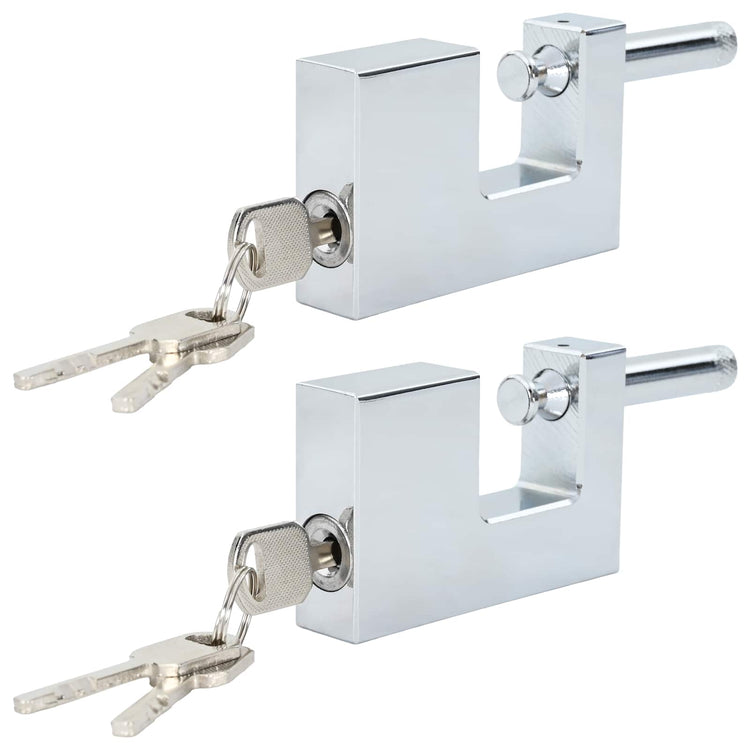 Vidaxl hangslot 2 st zilver staal