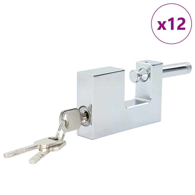 Vidaxl hangslot 12 st zilver staal