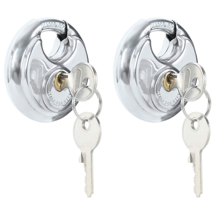 Vidaxl discusloten met sleutels 2 pcs zilver 6 x 2.3 x 6 cm