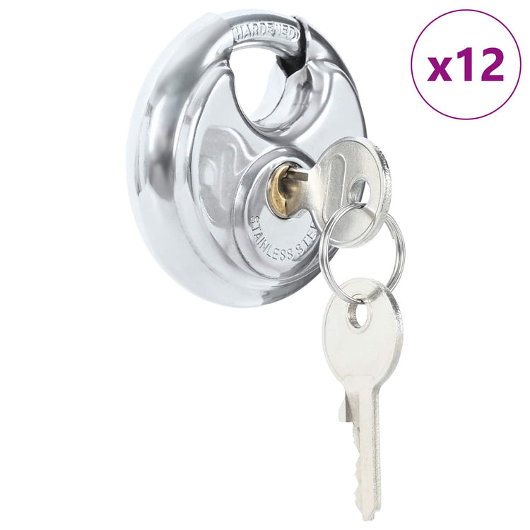Vidaxl discusloten met sleutels 12 st zilver 6 x 2.3 x 6 cm
