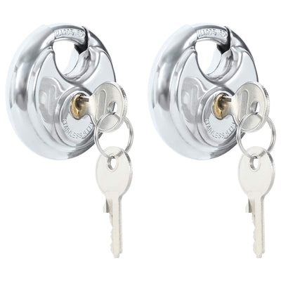 Vidaxl discusloten met sleutels 2 pcs zilver 7 x 2.4 x 7 cm