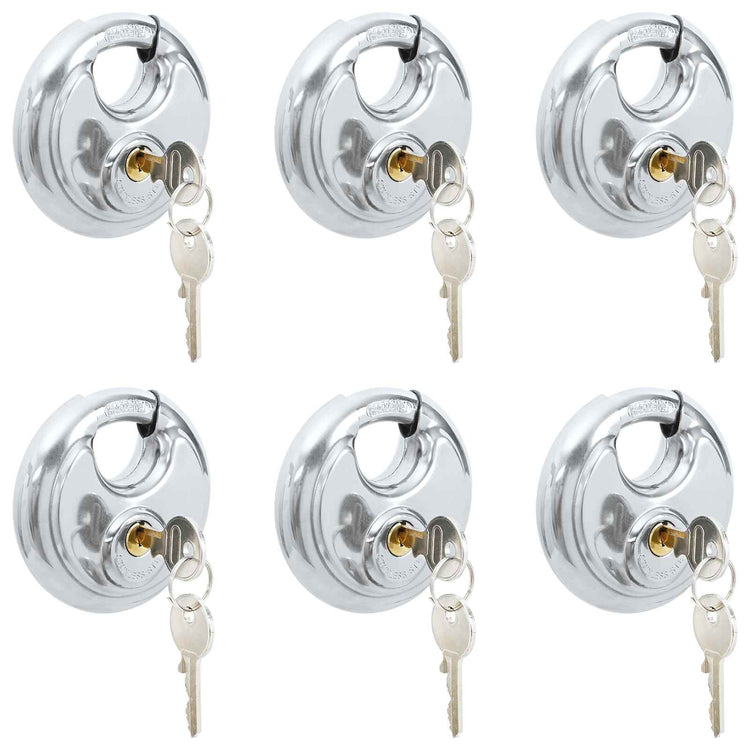 Vidaxl discusloten met sleutels 6 pcs zilver 8 x 2.8 x 8 cm