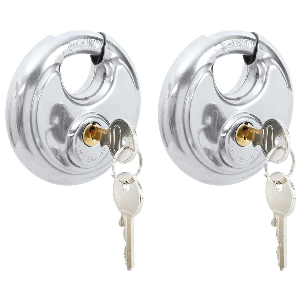 Vidaxl discusloten met sleutels 2 pcs zilver 9 x 2.8 x 9 cm