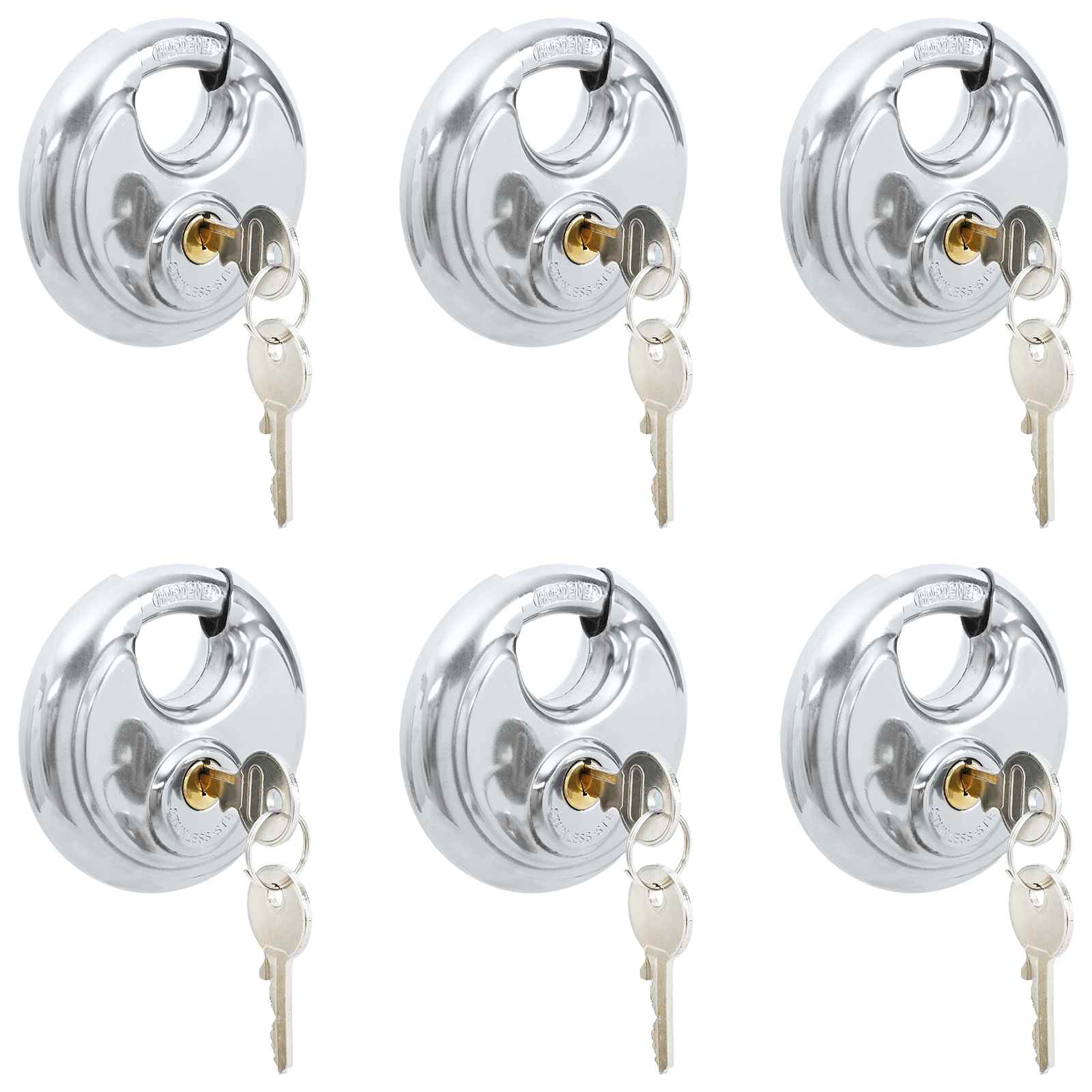 Vidaxl discusloten met sleutels 6 pcs zilver 9 x 2.8 x 9 cm