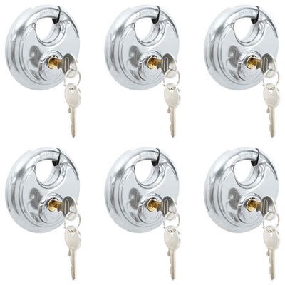 Vidaxl discusloten met sleutels 6 pcs zilver 9 x 2.8 x 9 cm