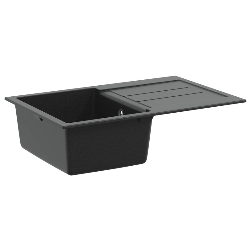 Vidaxl wasbak zwart 780 x 500 mm 80% kwarts en 20% hars