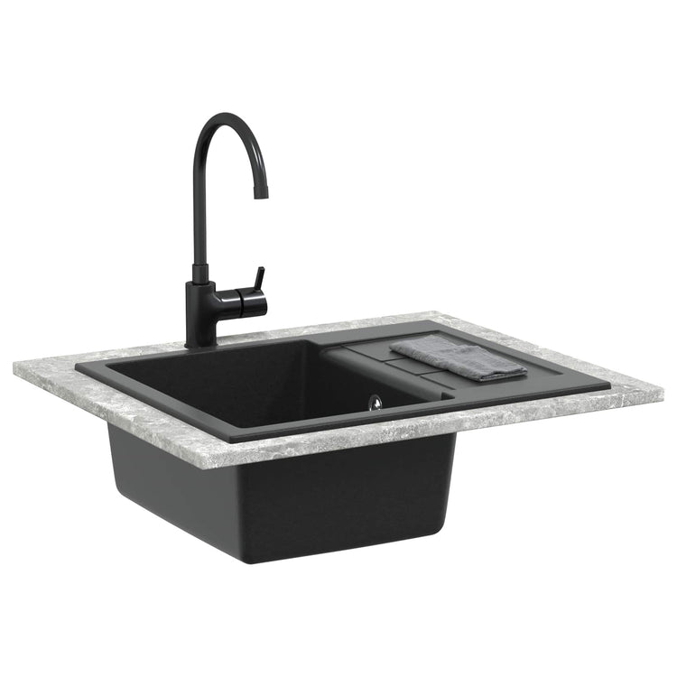 Vidaxl wasbak zwart 620 x 500 mm 80% kwarts en 20% hars