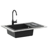Vidaxl wasbak zwart 780 x 500 mm 80% kwarts en 20% hars