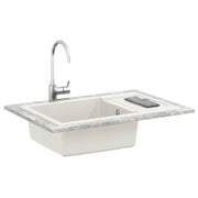 Vidaxl wasbak wit 780 x 500 mm 80% kwarts en 20% hars - afbeelding 2