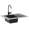 Vidaxl wasbak zwart 670 x 460 mm graniet