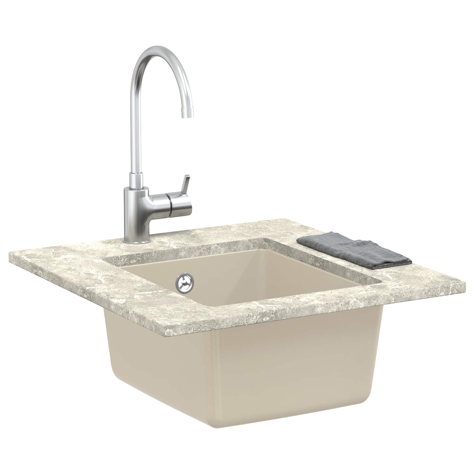 Vidaxl wasbak beige 370 x 460 mm 80% kwarts en 20% hars