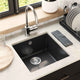 Vidaxl wasbak 80% kwarts en 20% hars 430 x 460 mm zwart