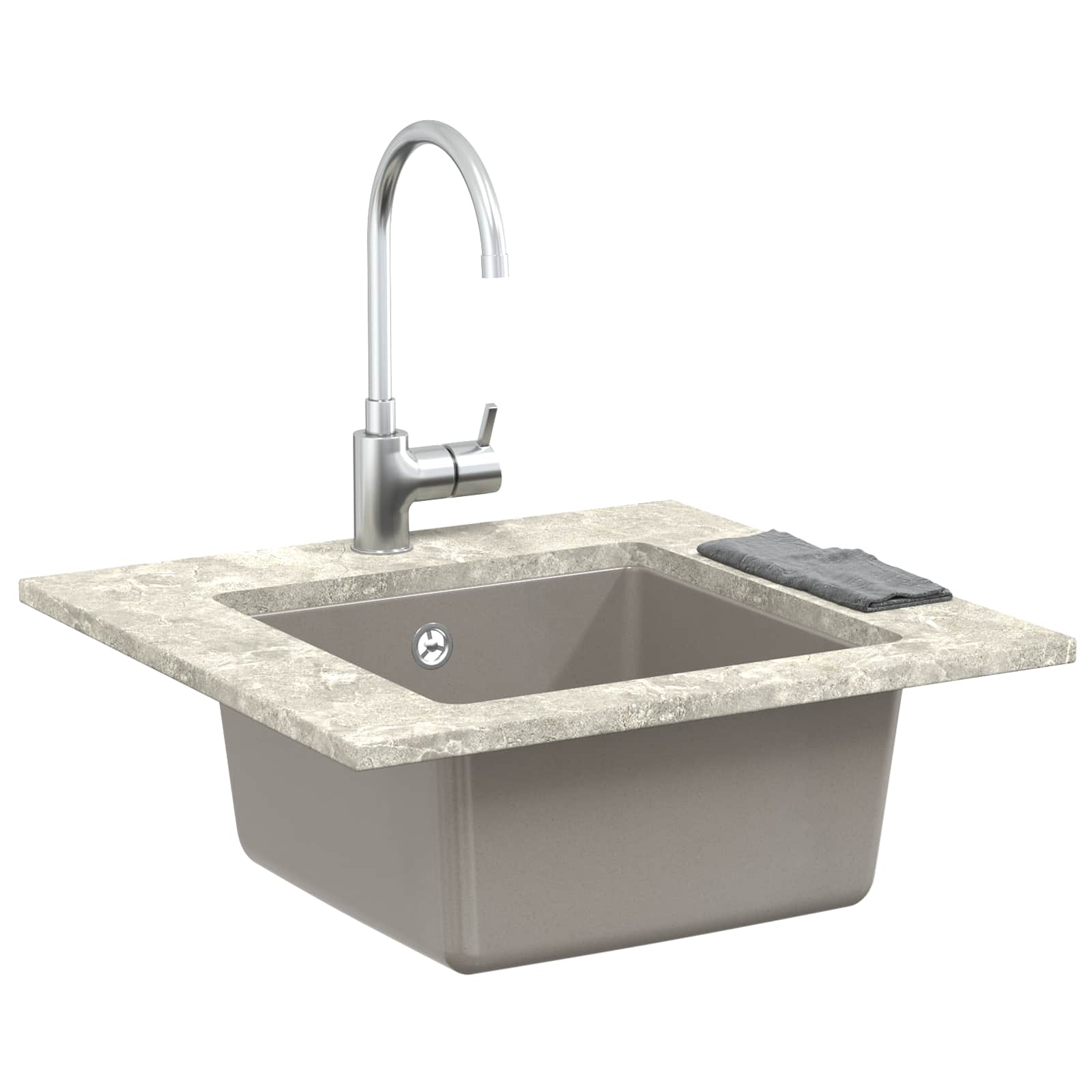 Vidaxl wasbak grijs 430 x 460 mm 80% kwarts en 20% hars