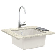Vidaxl wasbak 80% kwarts en 20% hars 430 x 460 mm wit - afbeelding 3