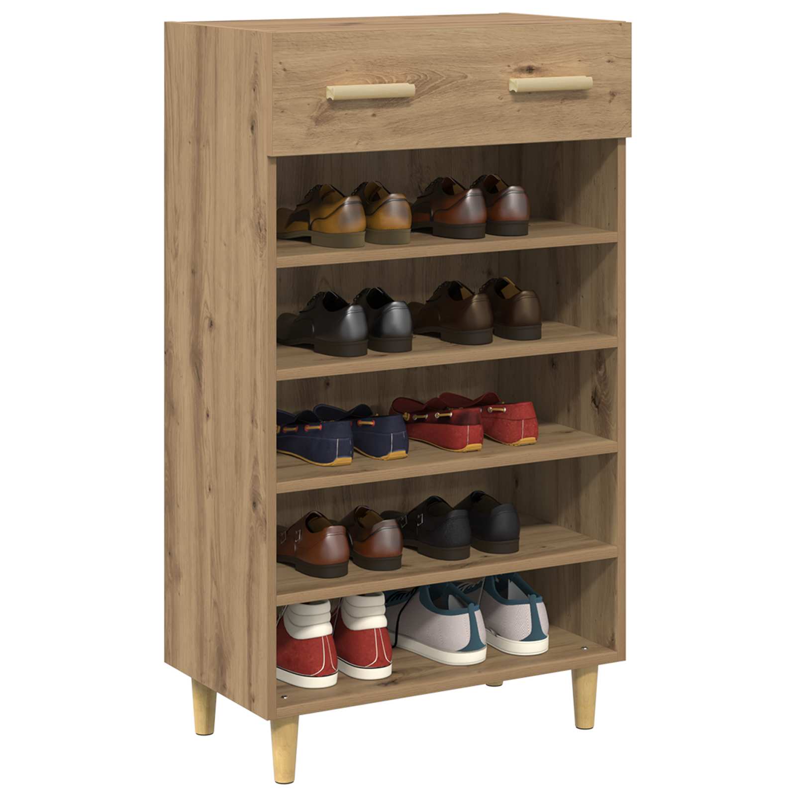 Vidaxl schoenenkast ambachtelijk eiken 60 x 35 x 105 cm bewerkt hout