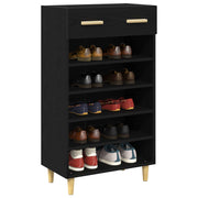 Vidaxl schoenenkast 60 x 35 x 105 cm bewerkt hout zwart eiken - afbeelding 3