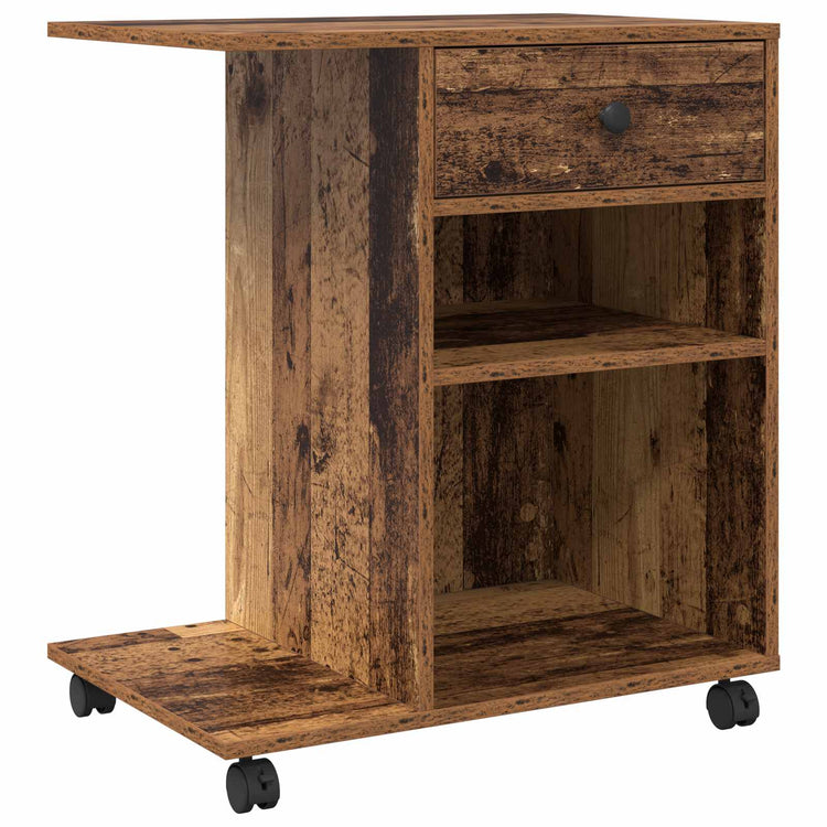 Vidaxl printerstand oud hout 60 x 40 x 68,5 cm bewerkt hout