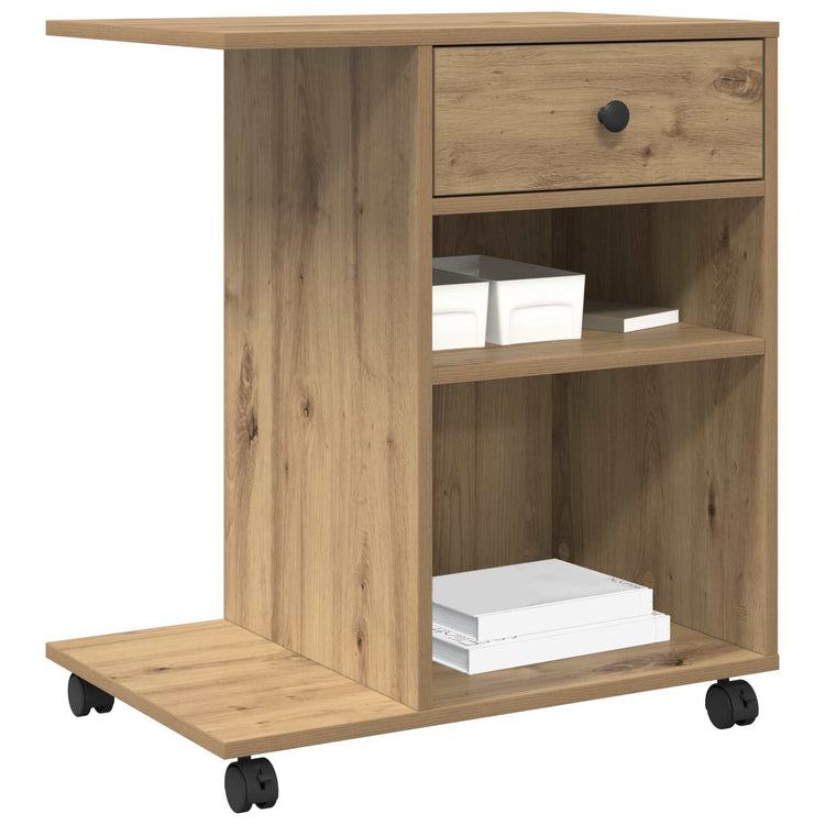 Vidaxl printerstand artisanaal eiken 60 x 40 x 68,5 cm bewerkt hout
