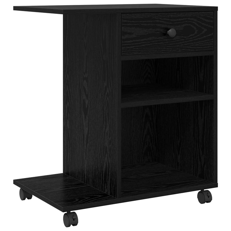 Vidaxl printerstand zwart eiken 60 x 40 x 68,5 cm bewerkt hout