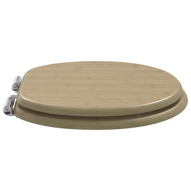 Vidaxl zachte sluit toiletbril lichte bamboekleur 44 x 38 cm mdf-plaat