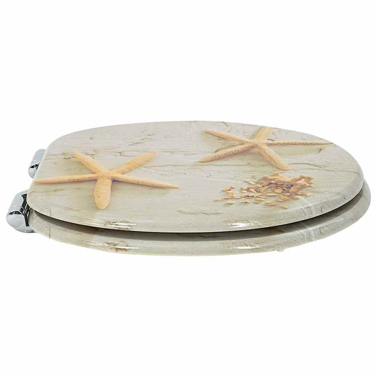 Vidaxl zachte sluit toiletbril geel en wit 44 x 38 cm mdf-plaat