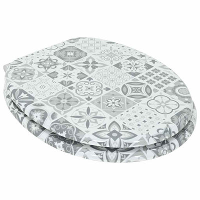 Vidaxl zachte sluit toiletbril blauw en wit porselein 44 x 38 cm
