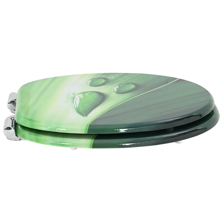 Vidaxl zachte sluit toiletbril groene druppel 44 x 38 cm mdf-plaat