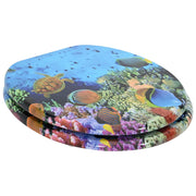 Vidaxl zachte sluit toiletbril diep zee blauw 44 x 38 cm mdf-plaat - afbeelding 2