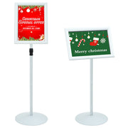 Vidaxl pedestal posterstand 33 x 33 x 126 cm pvc en staal zilver - afbeelding 3