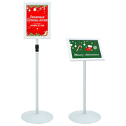 Vidaxl pedestal posterstand 33 x 33 x 123 cm pvc en staal zilver - afbeelding 3