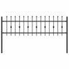 Vidaxl spike fence zwart 200 x 130 cm gepoedercoat staal