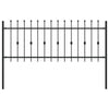 Vidaxl spike fence zwart 200 x 130 cm gepoedercoat staal