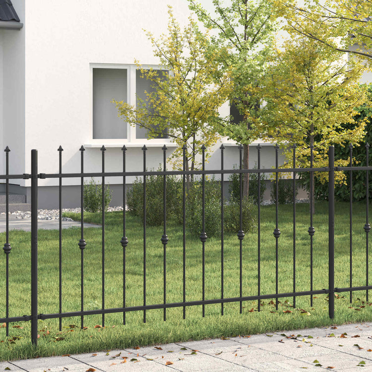 Vidaxl spike fence asten 200 x 150 cm gepoedercoat staal zwart