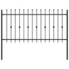 Vidaxl spike fence zwart 200 x 150 cm gepoedercoat staal